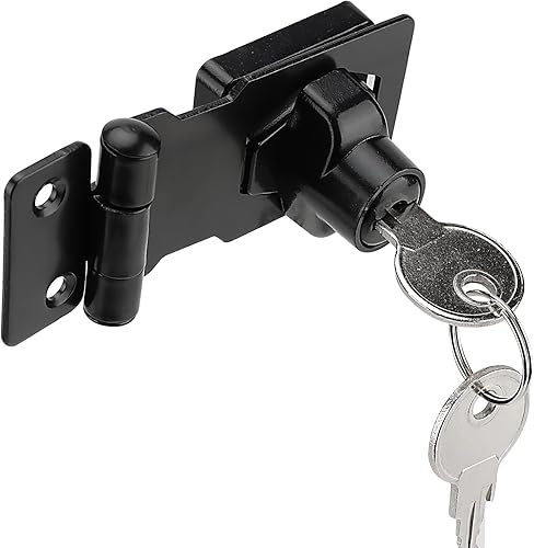 Miniatura 6 de 5 cerraduras de cerrojo con llave de 2.5 pulgadas, perilla giratoria con llave con llaves y tornillos, pestillos de seguridad de metal para puertas