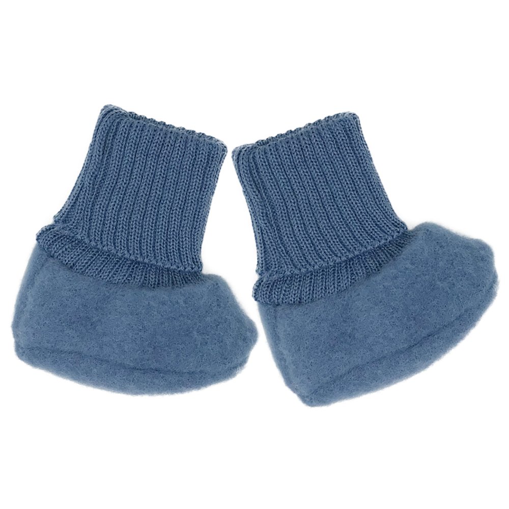Ecoable Merino Wool Fleece Baby Socks: Newborn Infant Organic Thermal Booties, 0-12 months (Size 2/6-12 months, Blue)