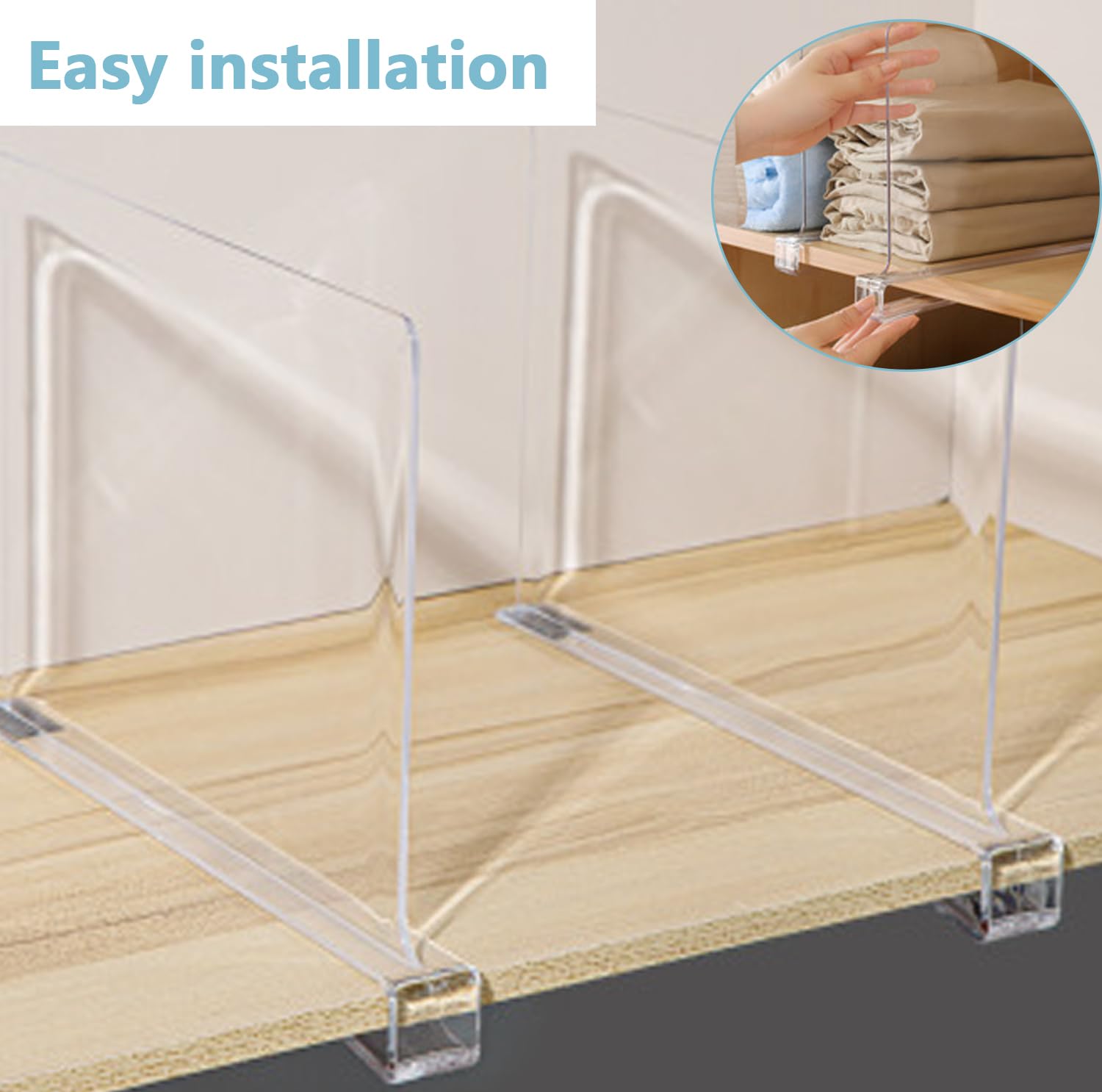 6 Stück Acryl Regaltrenner Transparent - Handtaschen Organizer Für Schrank & Regal 29x20,5cm