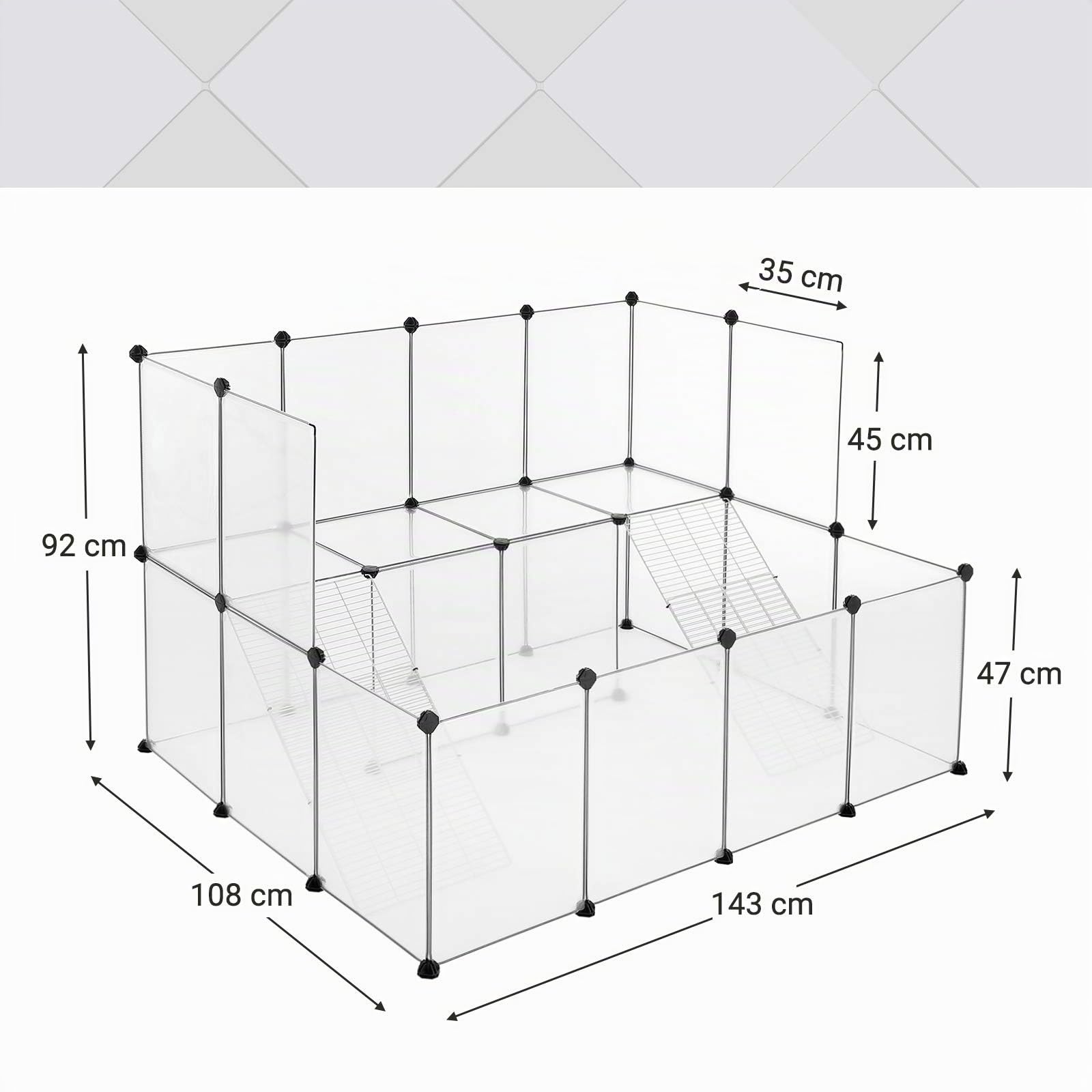 SONGMICS Enclos pour Petit Animal, clôture modulable, Blanc LPC004W01