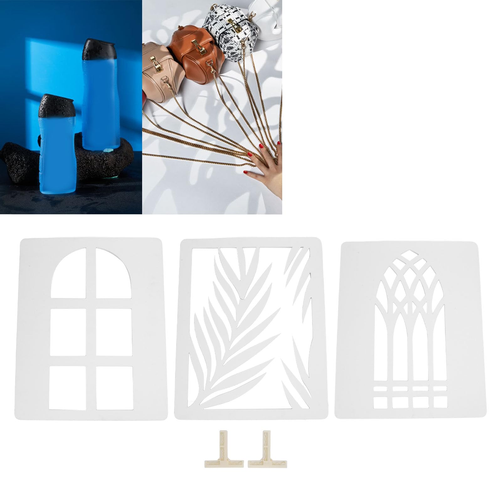 3PCS Light and Shadow Boards, Simulation Window Light Shadow Background Board, Photo Shadow Boards for Indoor Still Life Portrait Product Photography