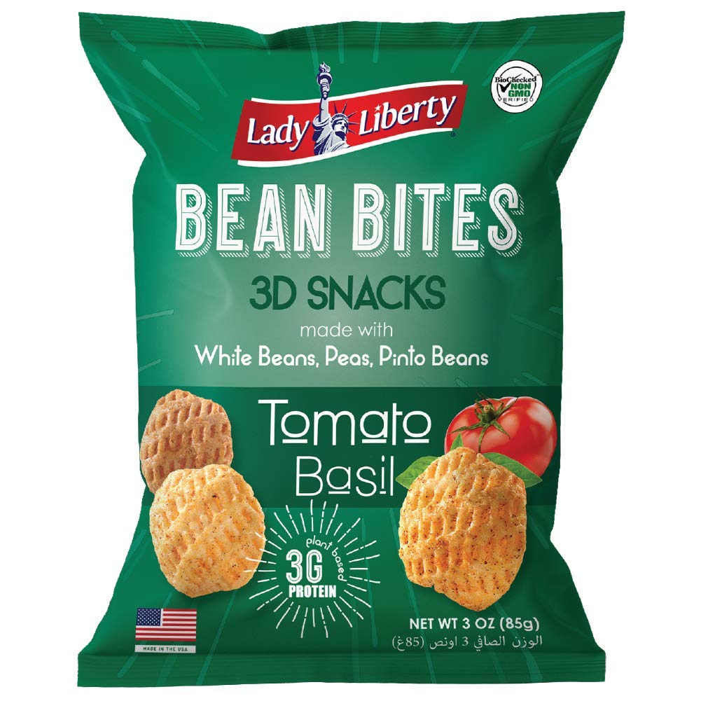 Lady Liberty Bean Bites, Tomato Basil, Non-GMO, Plant-Based Protein, 85 gm