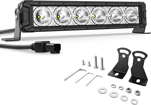 Autofeel Barra de luz LED de 14 pulgadas, 60 W, 6300 lm, luces LED antiniebla para conducción todoterreno con luz de circulación diurna para