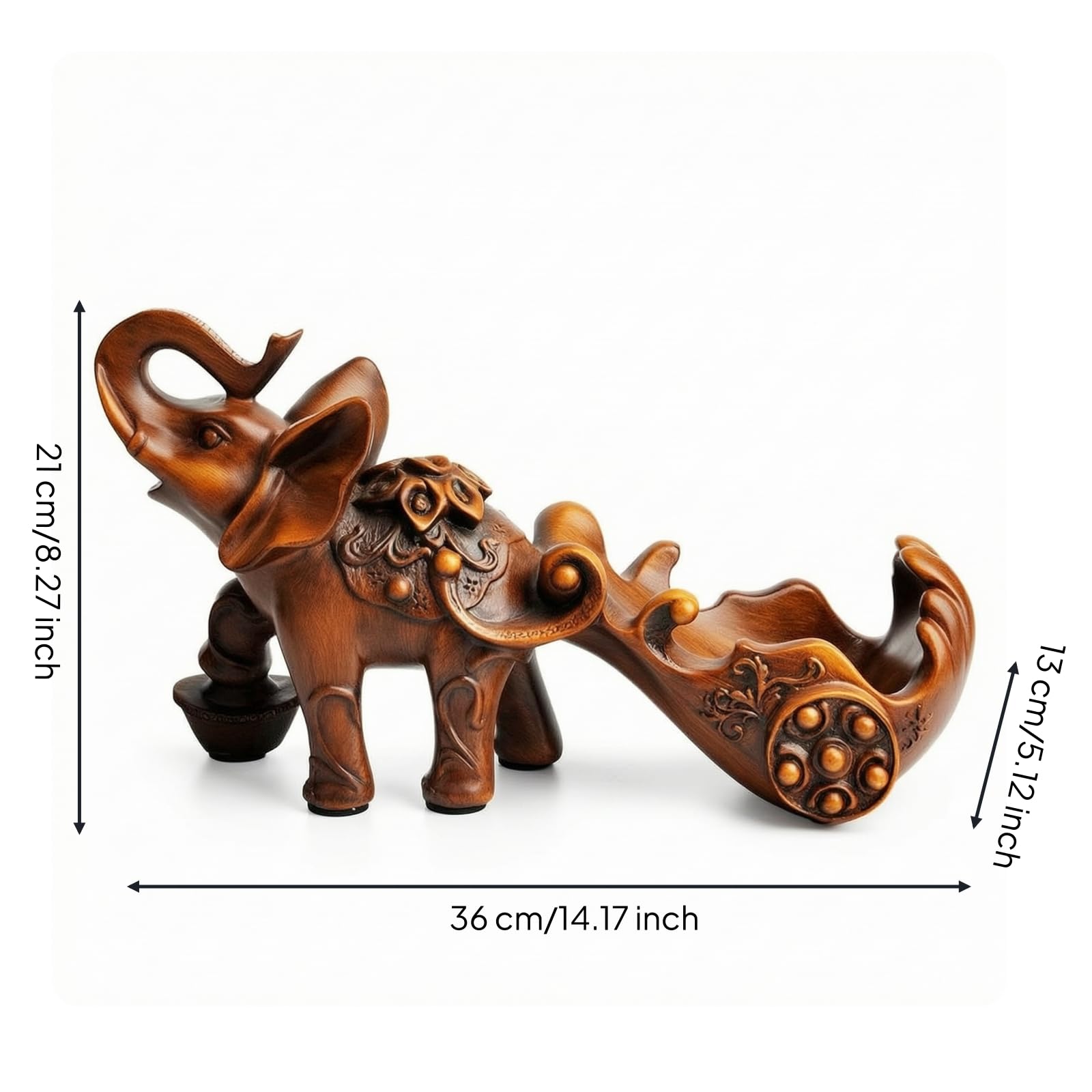 rockible Porte-Bouteille Éléphant Aspect Bois Porte-Bouteilles avec Figurine Rustique Décoration pour Table, Bar