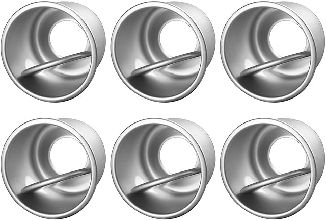 AllRight 6 Pack 2 Inch Cake Tin with Removable Bottom Aluminum Alloy Round Cake Pan for DIY Cake Baking Non-Stick Mini Round Deep Baking Tin for Wedding Birthday Christmas Party Picnic