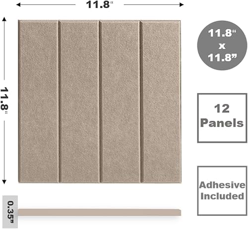 Miniatura 2 de Paneles de fieltro para decoración de interiores, paneles decorativos de pared blancos para dormitorio, sala de estar y oficina, despegar y pegar,
