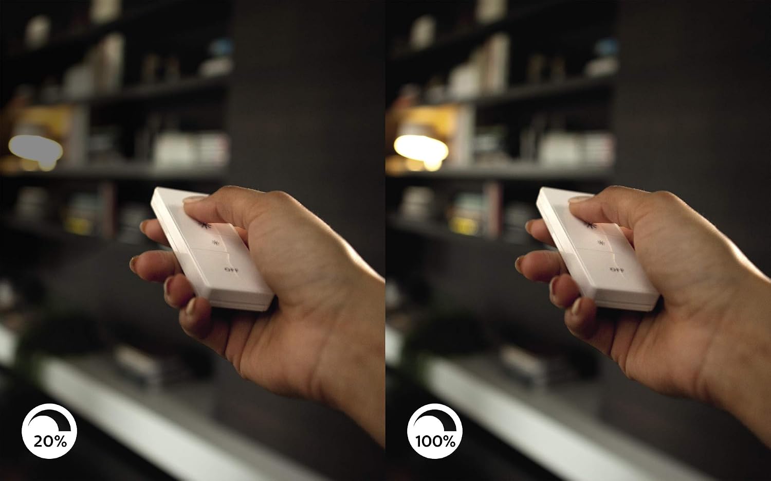 Philips Hue Smart Dimming Kit, No Hub Required & Installation-Free, Exclusive for Philips Hue Lights (Works with Alexa Apple HomeKit and Google Assistant), 1, Model Number: 455386
