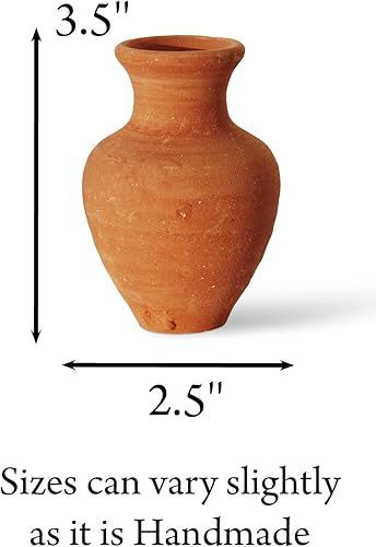 Miniatura 5 de Lámpara de aceite marrón bíblica con frasco, estilo herodiano