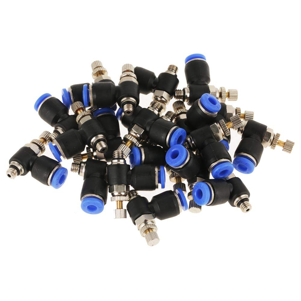 OD 4mm Tube SL4-M5 Pneumatic Air Regulator Throttle Valve Speed Control Valve Tube Water Hose Fittings Quick Connector(20Pcs)