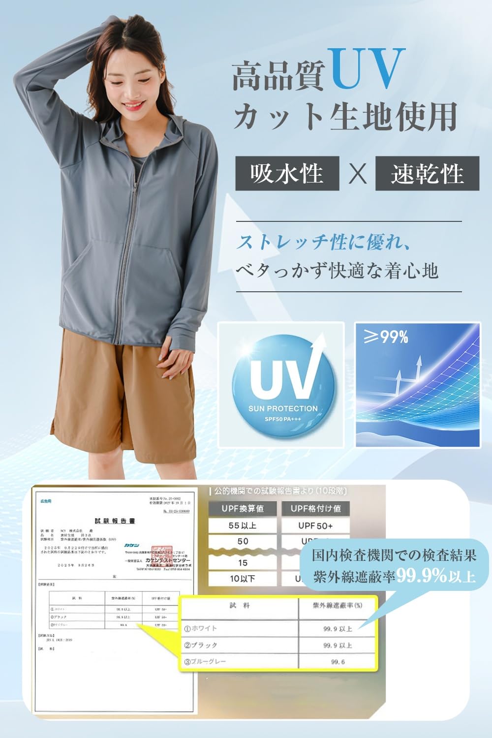 [Ttoitv] 水着 レディース 体型カバー タンキニ 4点セット UV カット 長袖ラッシュガード タンクトップ パッド付き ショーツ ショートパンツ 水陸両用 日焼け対策 - 3