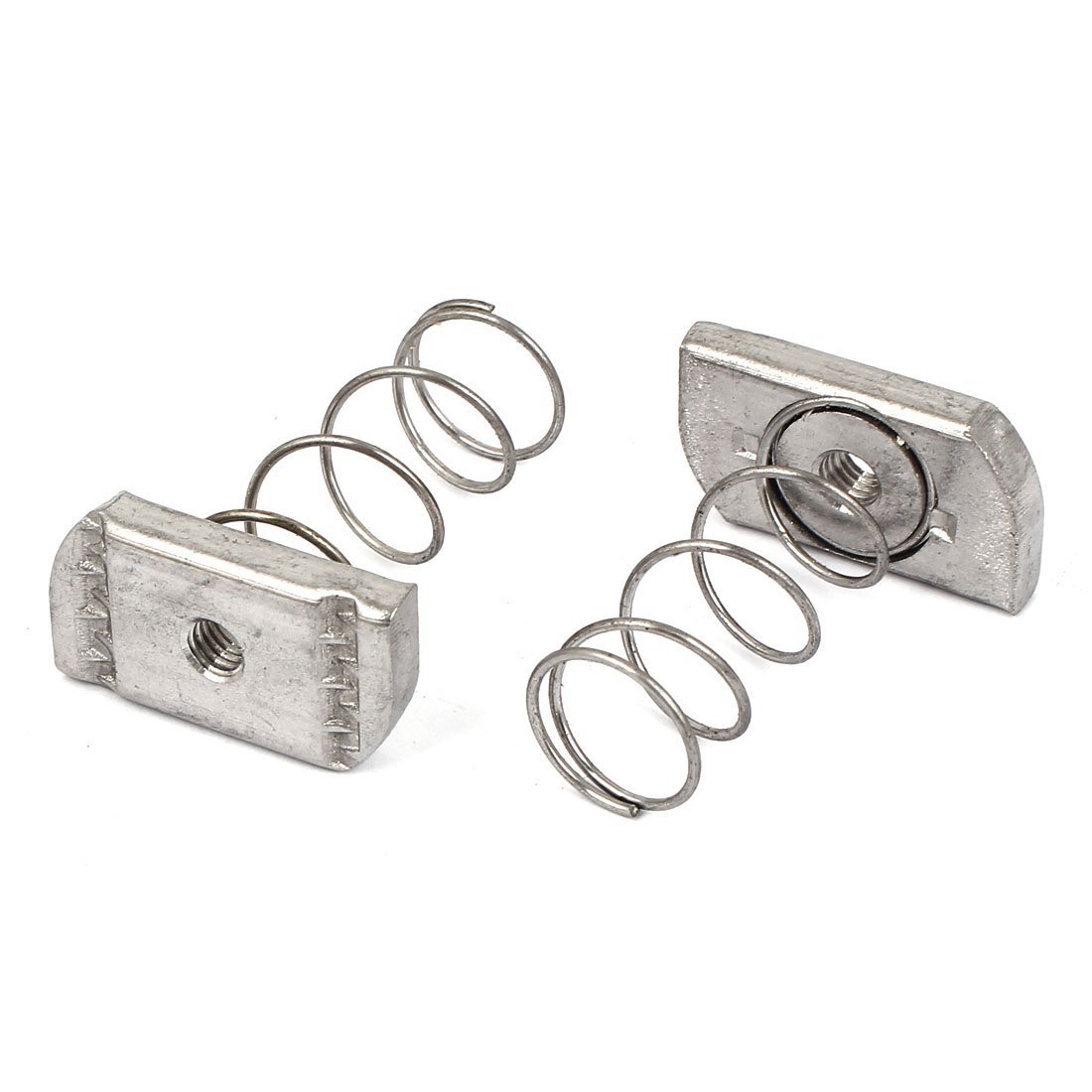sourcing map sourcingmap® 304 M6 Amortiguador de resorte largo de acero inoxidable tuercas de Canal 10 pcs tono Plata