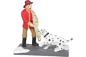 Department 56 Christmas in The City Village Accessories Fireman and Dalmatian No...