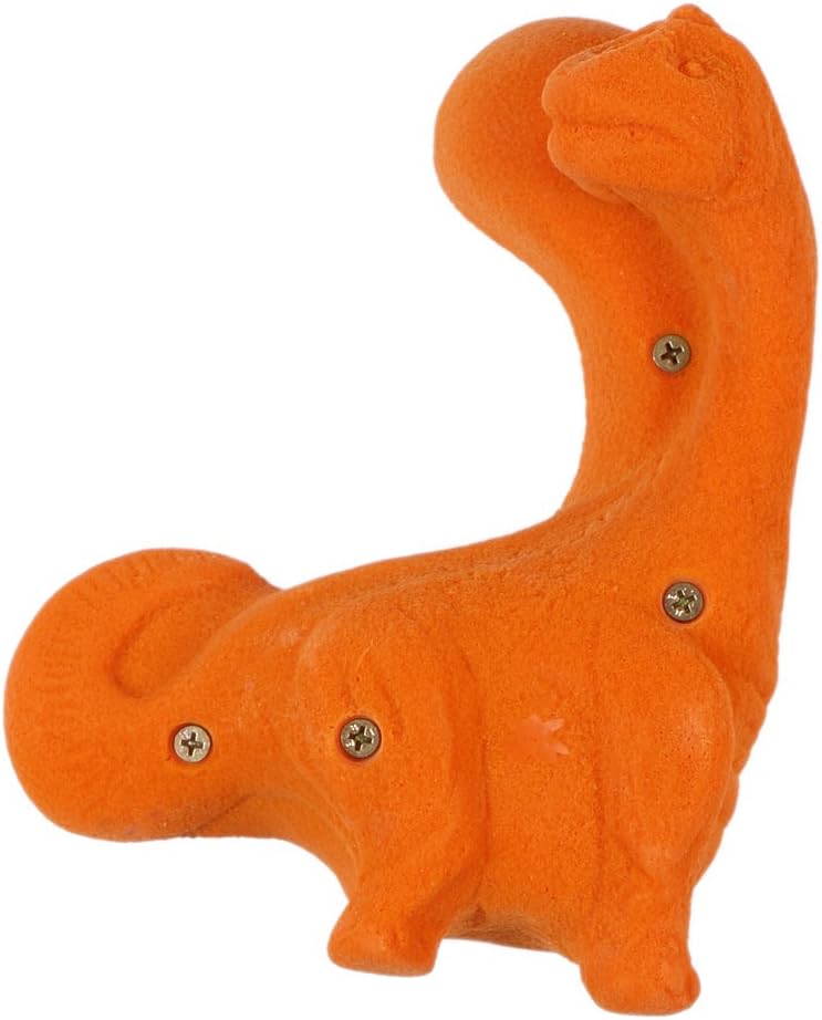 Atomik Rock Climbing Holds Screw-On Brontosaurus in Orange Great for Kids