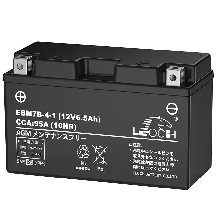 Amazon | LEOCH EBM7B-4-1 バイク用バッテリー YT7B-BS/YT7B-4
