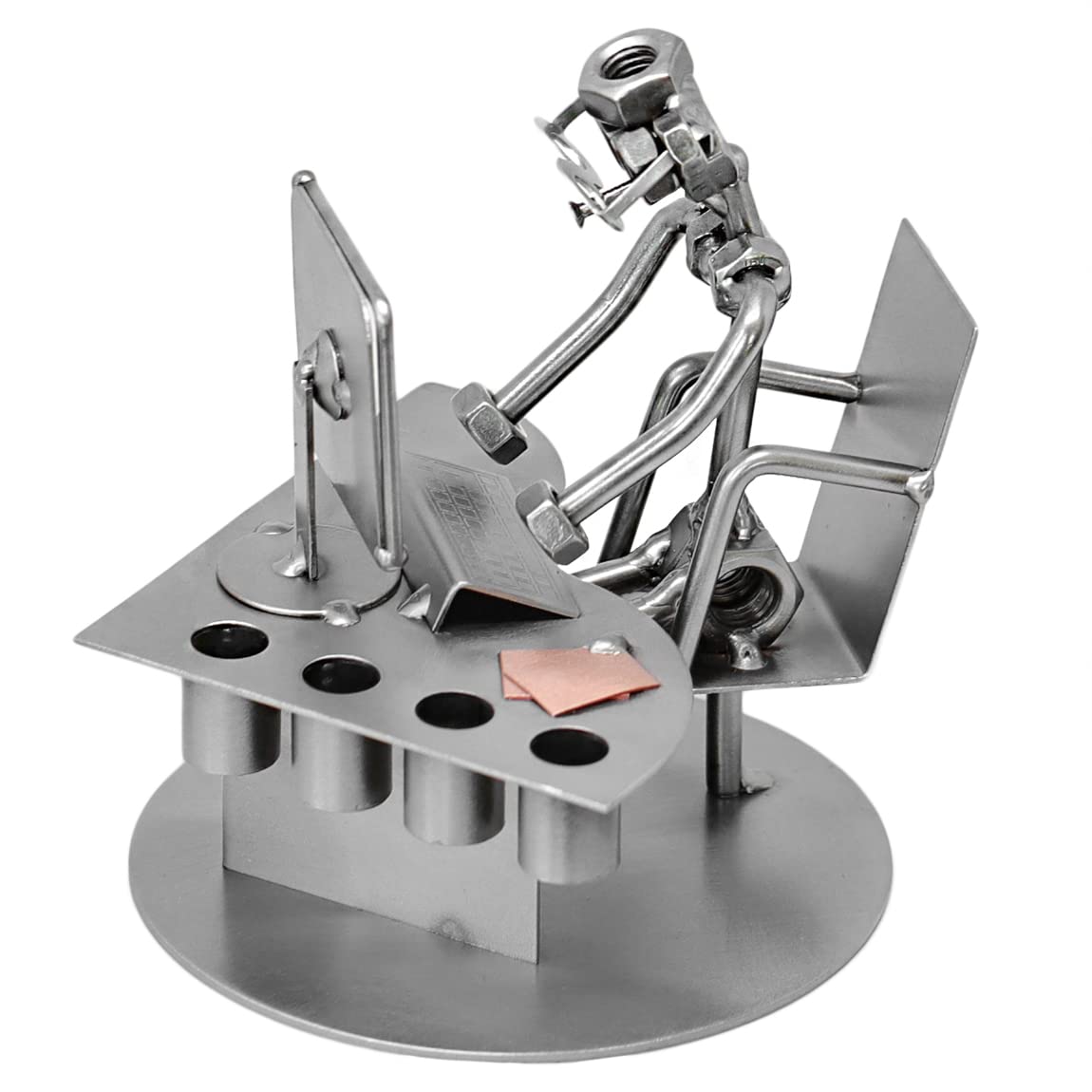 Schraubenmännchen PC BÜRO COMPUTER FREAK Organizer Stiftehalter - Handarbeit Geschenkidee Metallfigur Metallmännchen Stahlfigur Schraubenmännle - Deko für Büro & Zuhause