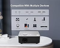 Vista 5 de RCA RPJ133 1080P, 30"-150" Picture Size, Built in Bluetooth, HDMI,USB, Remote,Voice Control, Indoor, Outdoor, Smart Home Theater Projector,Includes