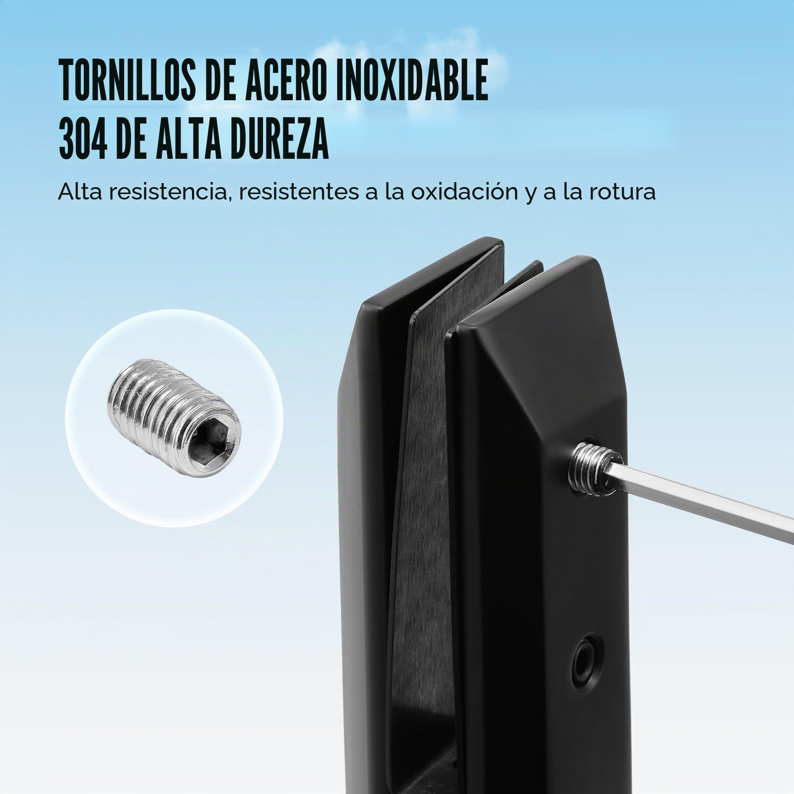 VEVOR Abrazadera de Vidrio, 10 Soportes de Barandilla de Vidrio Cuadrado 100 x 100 x 160 mm para Vidrio Templado de 8-12 mm de Espesor, Acero Inoxidable 304, para Balcón, Jardín, Cubierta, Escalera