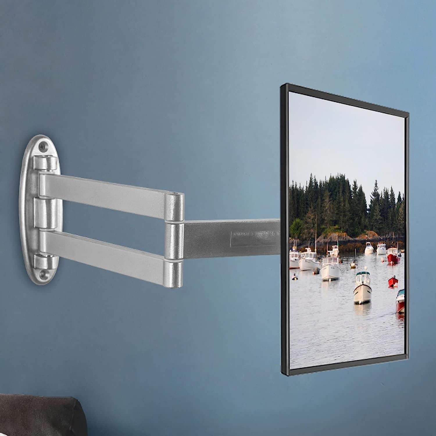 Support mural pour téléviseur 12-24" pivotant inclinable VESA 100x100 argenté