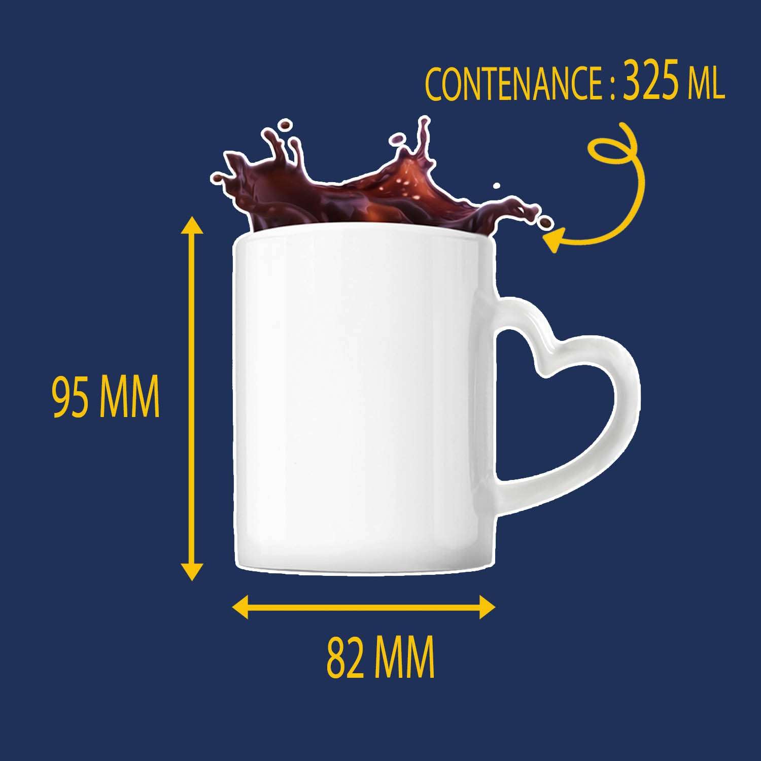Otshirt Tasse Cœur Madame Lison | Mug | Idée Tasse Personnalisable en forme de Cœur Cadeau Anniversaire Fête Original Famille Travail Départ Collègue Retraite Noël. (Bleu)
