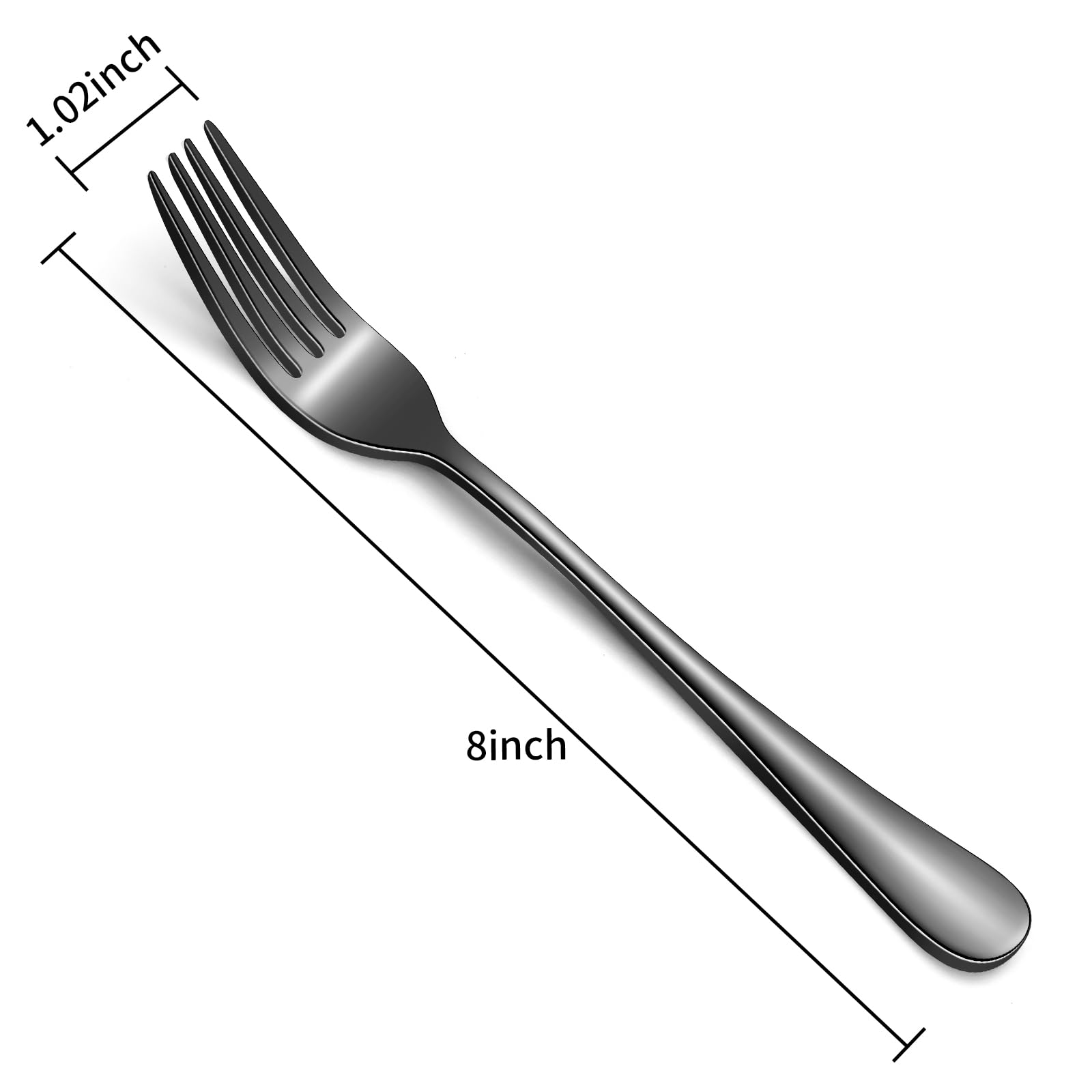 12-Piece Black Dinner Forks, Forks Silverware (8 inches), Food Grade Stainless Steel Flatware Fork, Mirror Polished & Dishwasher Safe, Using for Home, Restaurant or Kitchen, Black — Amazon image 6