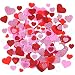 Zhehao 520 Pieces Assorted Heart Shape Stickers Foam Glitter Decals Self Adhesive Valentine Stickers for Valentine's Day Wedding Crafts, 3 Colors in Various Sizes