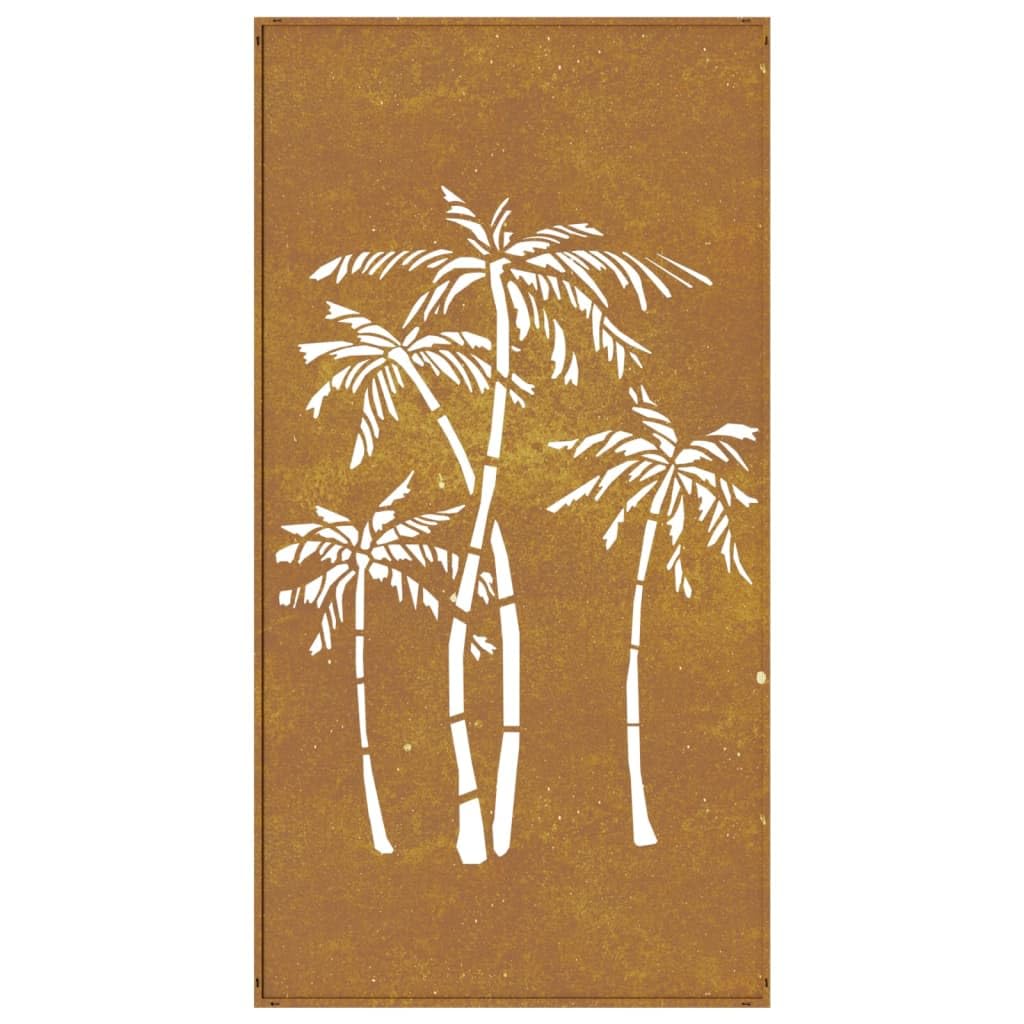 Gecheer Decorazione Muro da Giardino 105x55 cm Palma in Acciaio Corten -X419