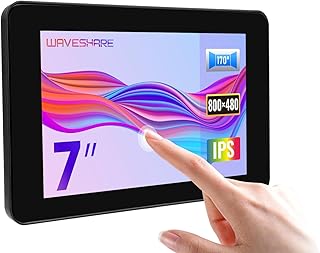 Waveshare 7inch Capacitive Touch LCD Display with Case, DSI Interface, IPS Screen, 800 x 480 Pixels, Up to 5-Point Touch, 170° Wide Viewing Angle, compatible with Raspberry Pi/VisionFive2/Core3566