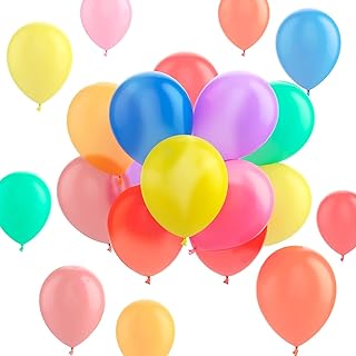 100 Pack Assorted Color Balloons 12 Inches 12 Kinds of Rainbow Party Latex Balloons, Latex Balloons for Party Decoration, Birthday Party Supplies or Arch Decoration