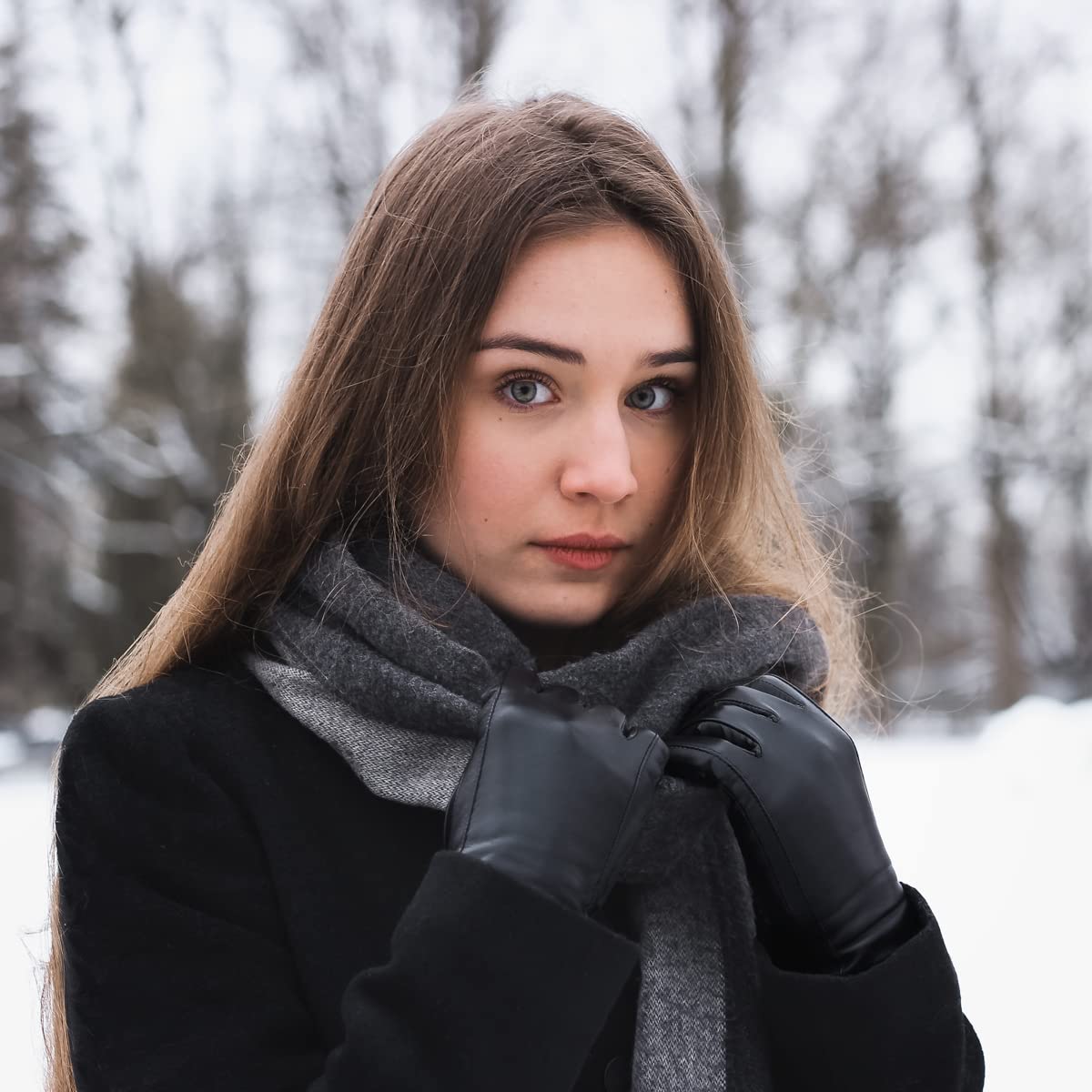 Downholme Gants en Cuir Végan pour Femme
