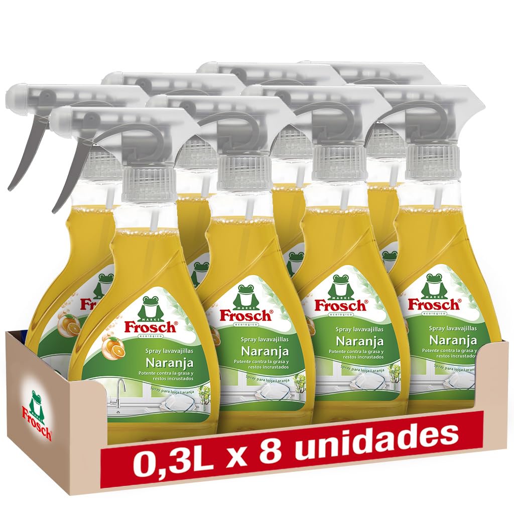 Frosch Spray Lavavajillas Naranja 300ml - Limpiador Desengrasante Ecológico con Extractos Naturales - Elimina Grasa e Incrustaciones — view 8