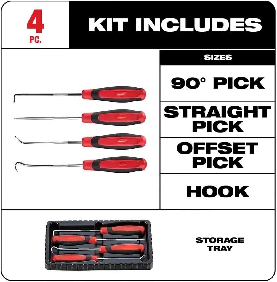 Suitable for Milwaukee 48-22-9215 Heavy Duty Durable Hook and Pick Set - 4 PC
