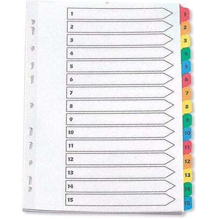 Q-Connect 1-15 Index Multi-Punched Reinforced Board Clear Tab A4 White Kf01530