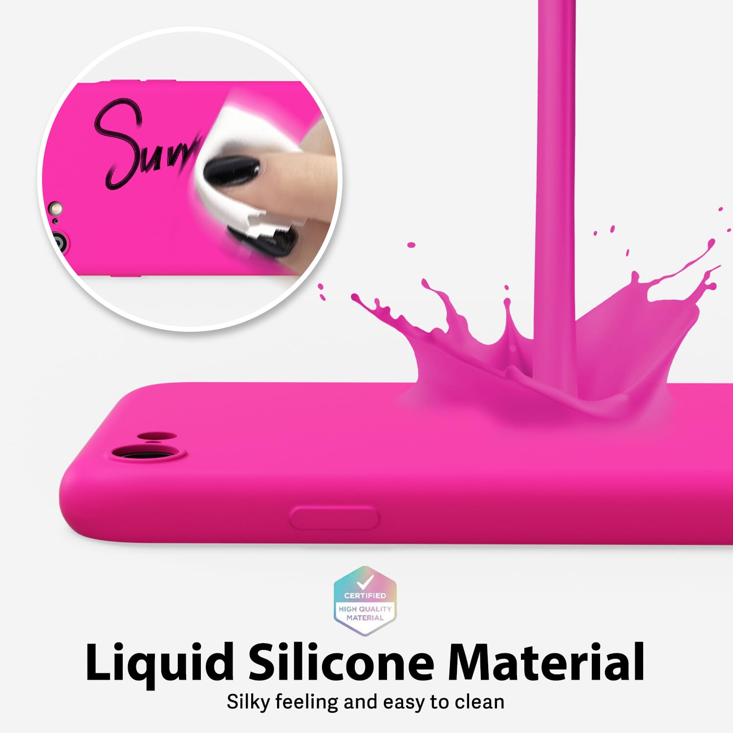oakxco for iPhone 16 Pro Max Case Liquid Silicone, Soft Rubber Gel Elegant Aesthetic Basic Simple Cover, Cute Thin Slim TPU Matte Solid Color Plain Smooth Case for Women Girl, Light Pink — view 363