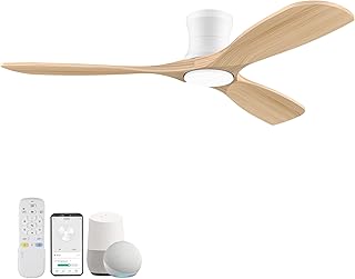 25 Coastal Bedroom Ideas That Bring the Beach Home 116 Smart 52” Wood Flush Mount Ceiling Fans with Lights and Remote,Quiet DC ...