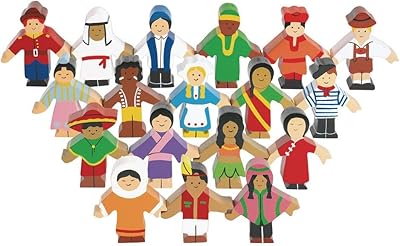 Excellerations 3 inch Multicultural Around The World Block Play People, Set of 18, Social Emotional Learning, Preschool Educational Toys (Item # SMWORLD)