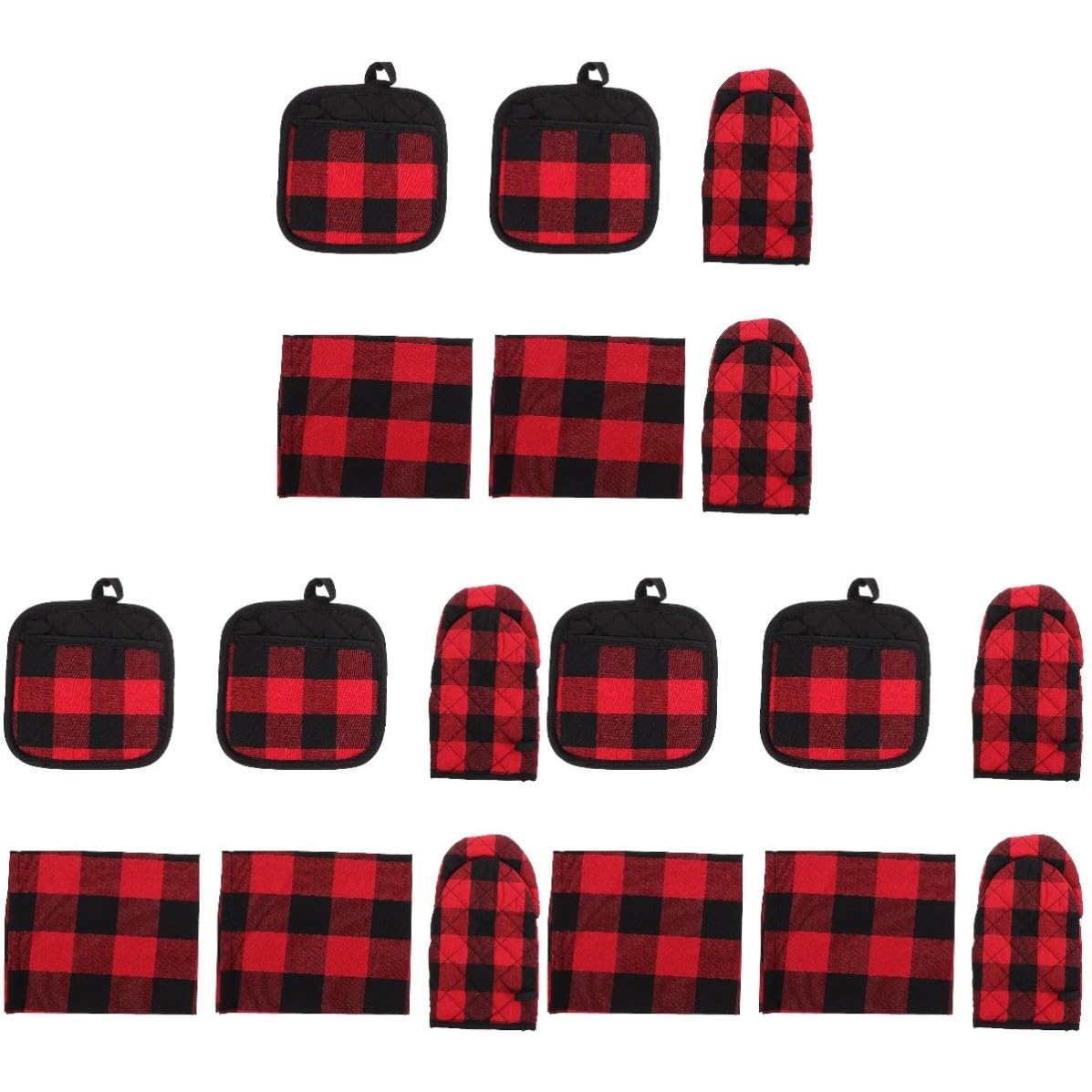 Didiseaon 3 Ensembles Tapis Cuisine Noir en Polyester Coton, Antidérapant