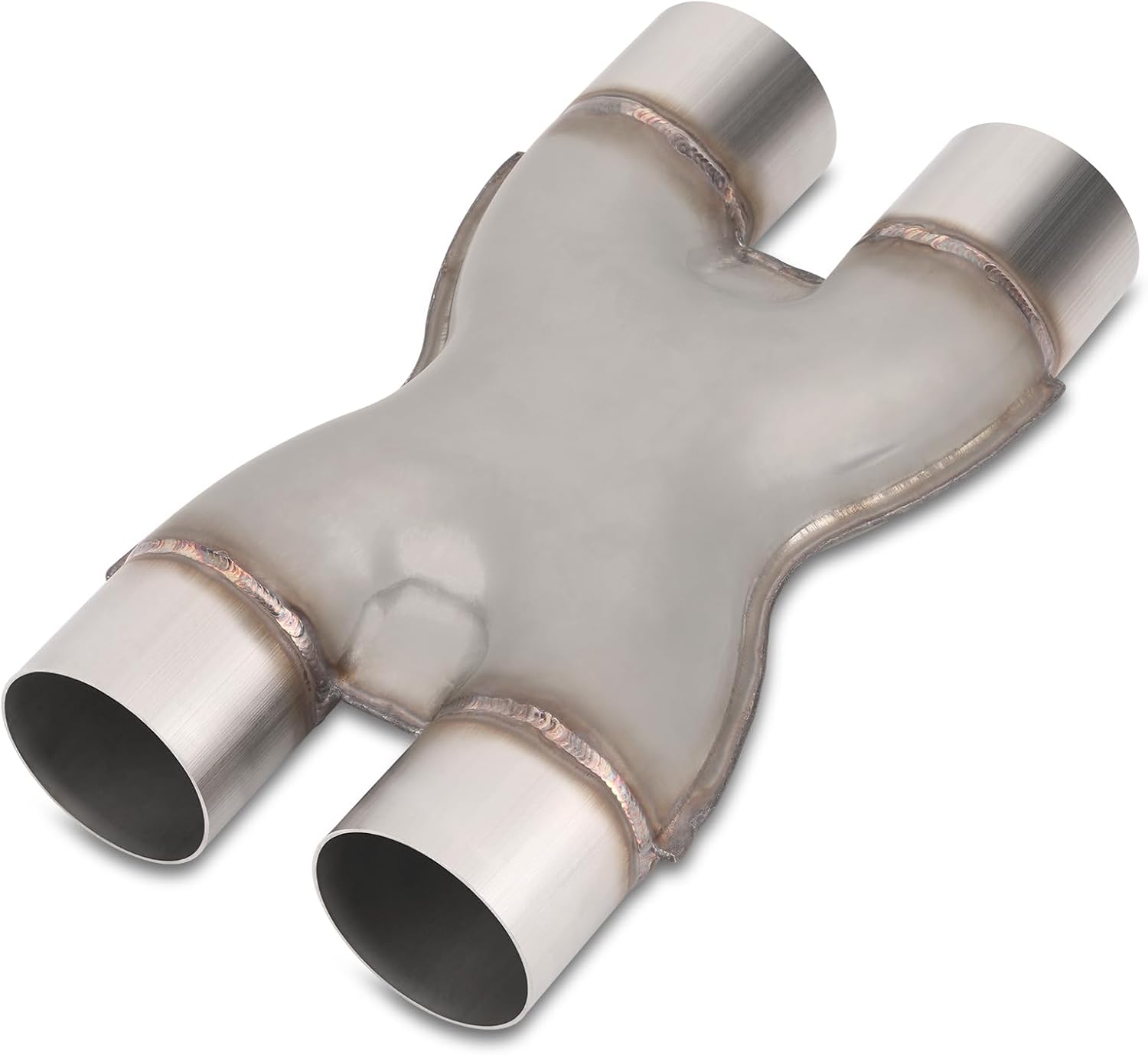 Vurkcy 2.5 inch Exhaust X Pipe, 2.5" Inlet 2.5" Outlet 10" Overall Length,Stainless Steel Universal 2 1/2 Inch Crossover X Tail Pipe, Weld-on, Silvery