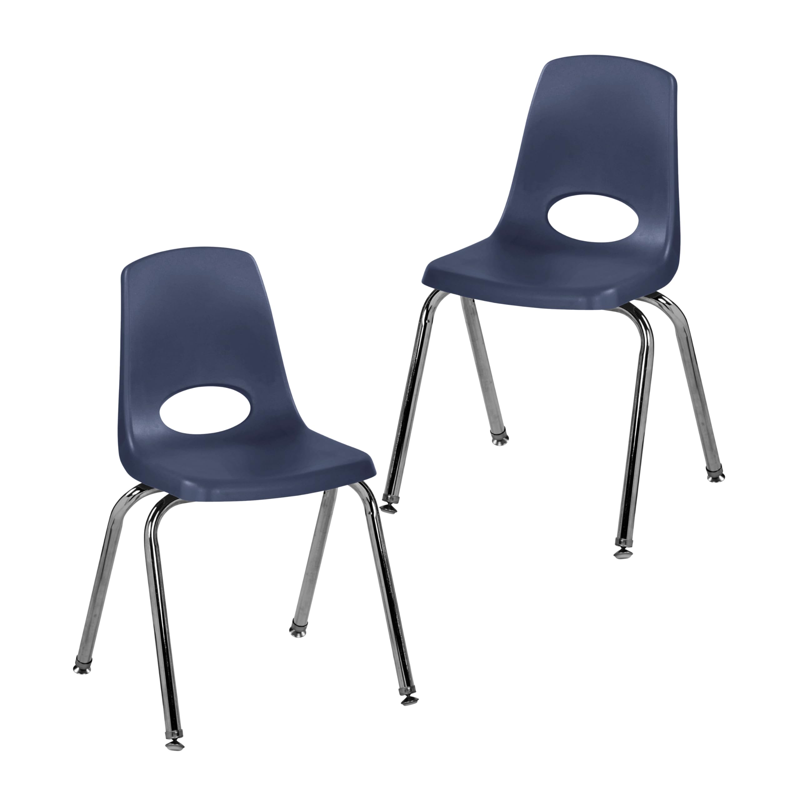 FDP 12" School Stack Chair with Swivel Glides, Navy, 2-Pack, 14333-NV