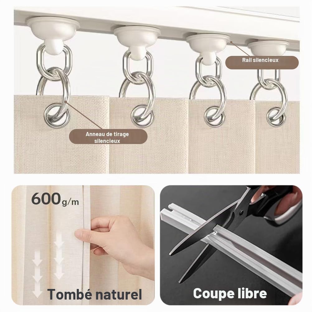 Générique Rideau De Placard Coulissant avec Fermeture Magnétique, Rideau De Placard Anti-Poussière pour étagère Ouverte avec Rail, Rideau De Porte D'armoire De Cuisine,A1,Track W90/Curtain H200cm
