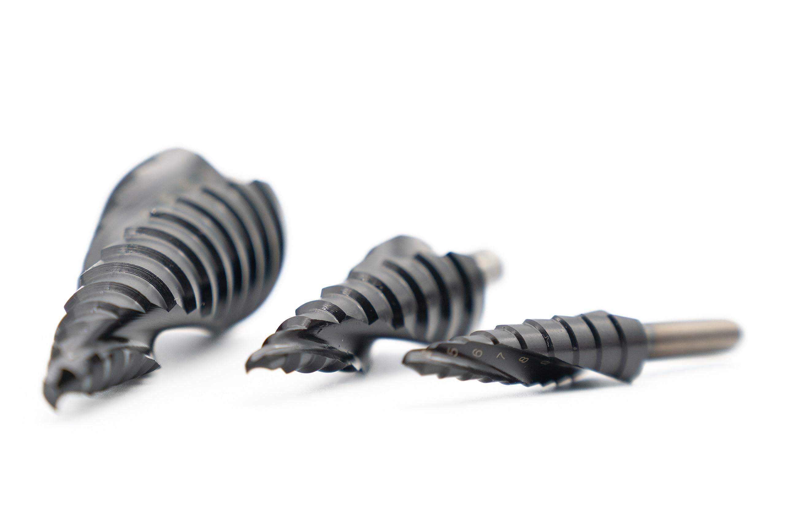 BAER Stufenbohrer Set 4-30 mm (4-12) (4-20) (6-30), HSS-TiAlN, Kegelbohrer, Schälbohrer, Konusbohrer, Baustähle, CrNi-Stähle, NE-Metalle & Edelstähle bis 6mm Stärke