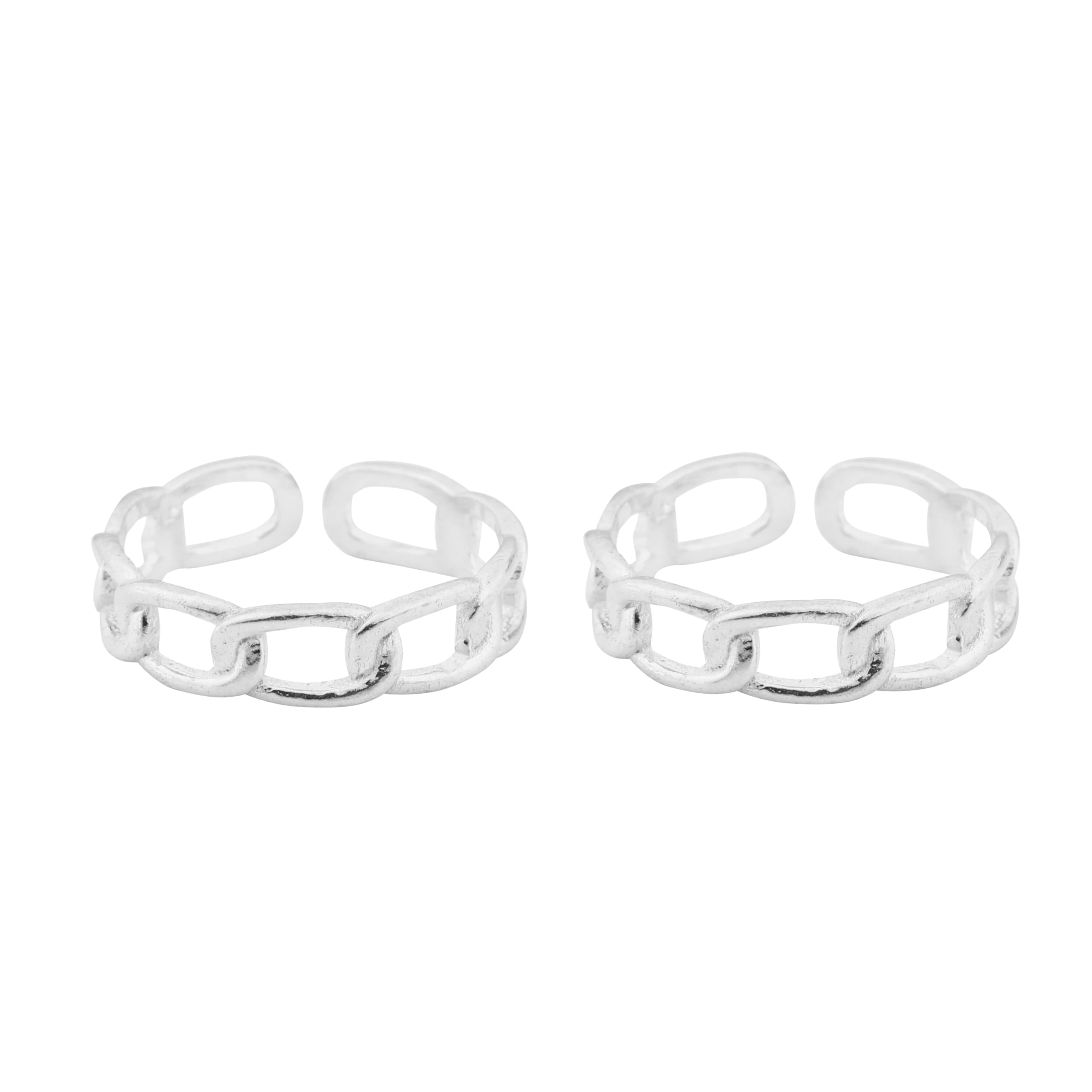 925 Sterling Silver Toe Ring for Women, Adjustable Open Band, Chain Link Design, Korean Style, Daily Wear & Beach Look With 925 Stamp & Certificate of Authenticity | 6 Month Warranty-image-44