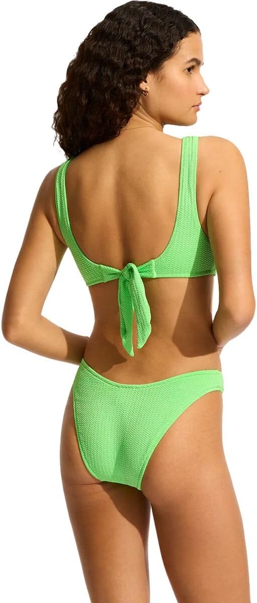 Seafolly Women's Over The Shoulder Tie Back Scoop Front Bikini Top Swimsuit