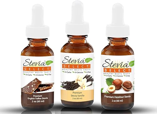 Stevia Drops - Paquete de 3 sabores de Stevia Drops, avellana, vainilla e inglés Toffee Stevia Select Keto Coffee sin azúcar (3)
