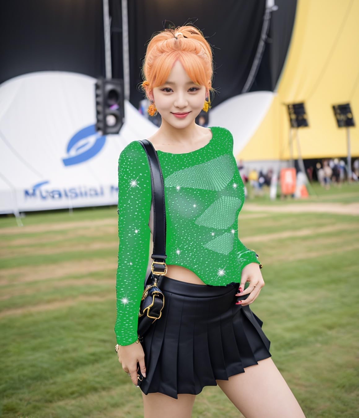 Sparkly Rave Outfits for Women, Sexy Hollow See Through Mesh Fishnet Long Sleeve Rhinestone Bodysuit Tops - Image 3