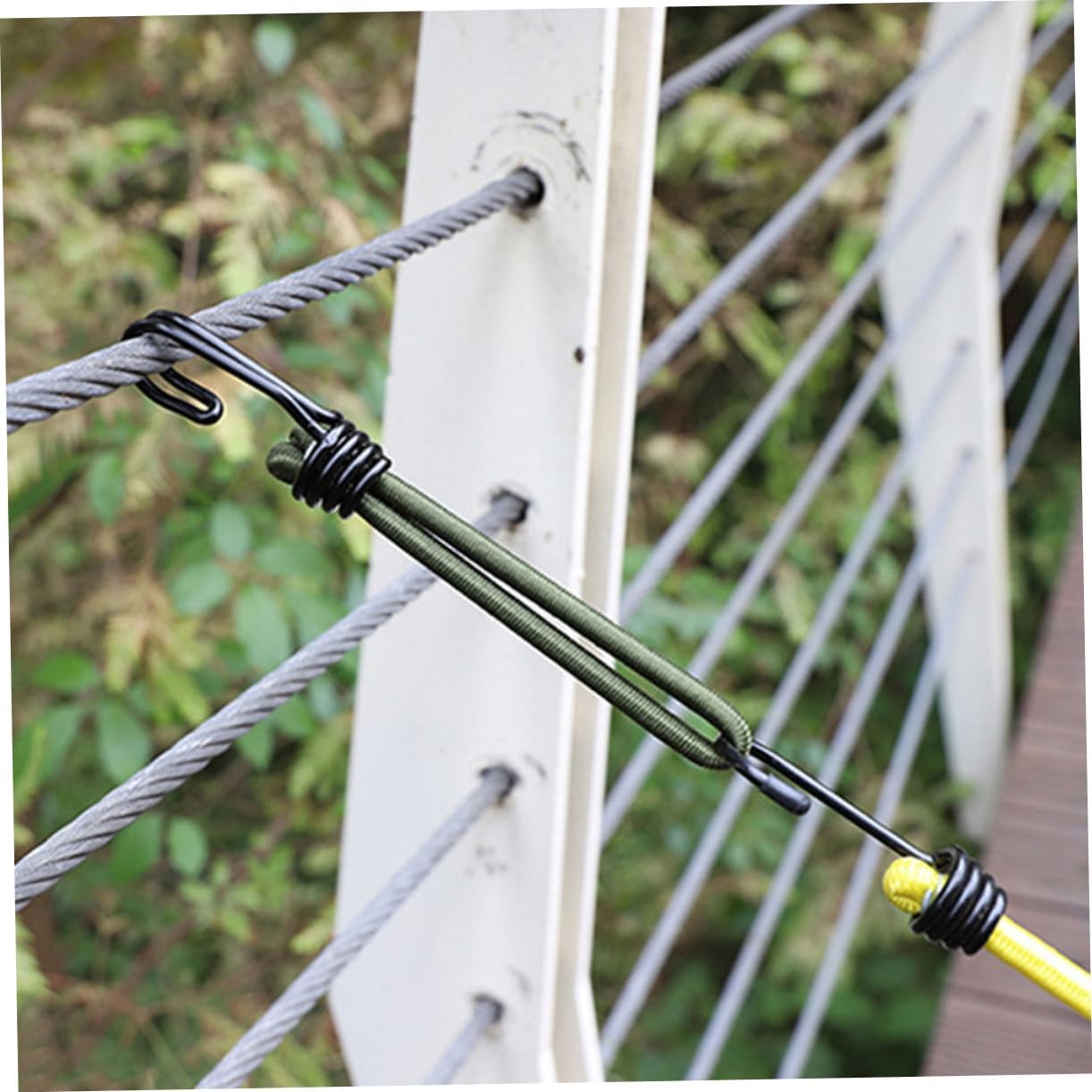 6Pcs Camping Tent Fixing Cords Elastic Rope Buckles with Tension Durable Multi Function Buckle for Fastening Outdoor Accessories