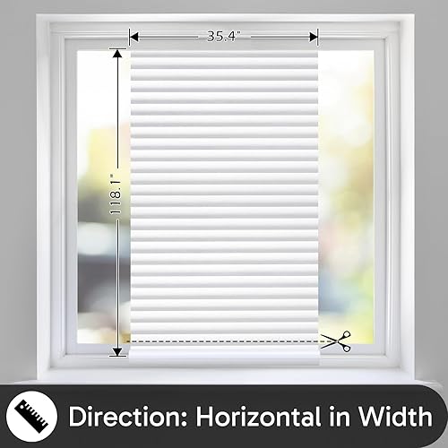 Vista 51 de rabbitgoo Película de privacidad para ventana, película de privacidad de vidrio esmerilado, esmerilado para ventanas, para vidrio, no adhesiva