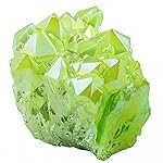 Rockcloud Healing Crystal Natural Titanium Coated Fluorescein Rock Quartz Cluster Geode Druzy Home Decoration Gemstone Specimen