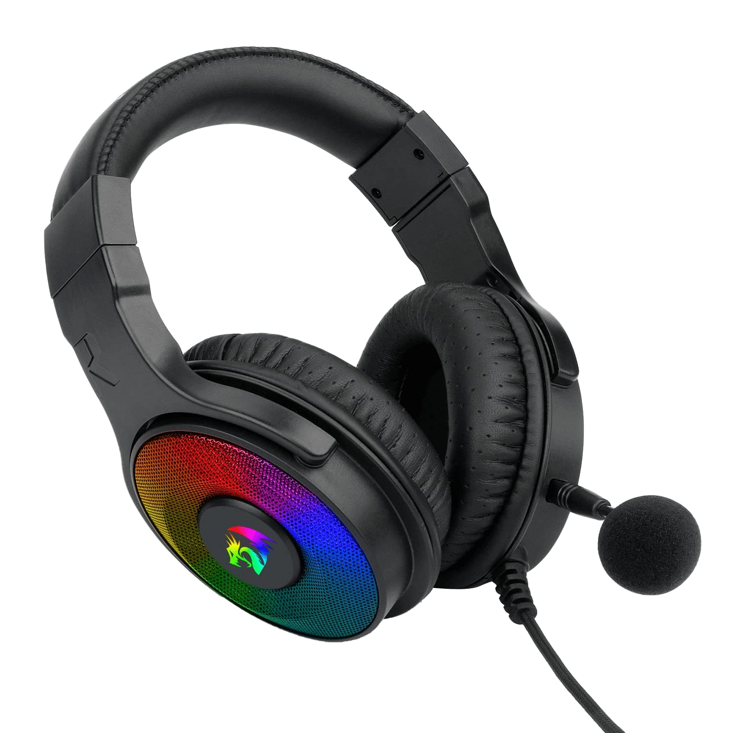 Redragon Pandora 2 H350 RGB Casque de Gaming - Audio haute définition + basses puissantes - Micro amovible, coussinets grands - Compatible PC/PS4/XBOX One/NS (Noir)