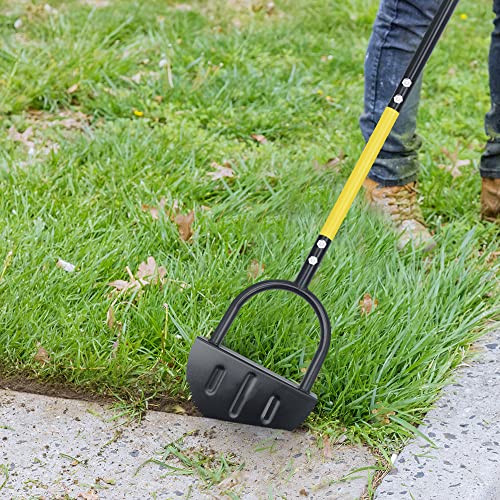 Byhagern Manual Edger, Half Moon Edger, SawTooth Garden Edger Hand with Steel Long Handle, Lawn