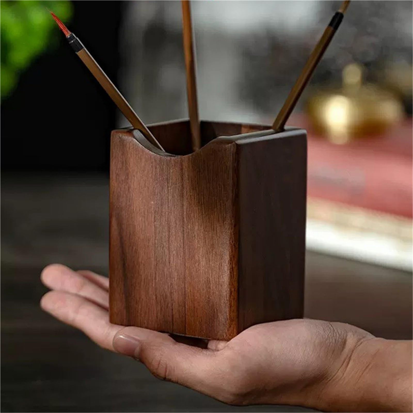 Porte-Crayon en Bois Porte-crayon En Bois, Support Multi-stylos, Organisateur De Bureau, Rangement pour La Papeterie